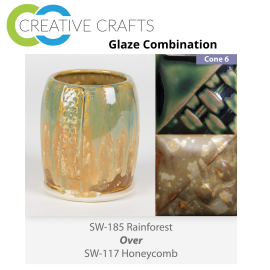 Rainforest SW185 over Night Moth SW181 Stoneware Glaze Combination Rainforest SW185 over Night Moth SW181 Stoneware Glaze Combination